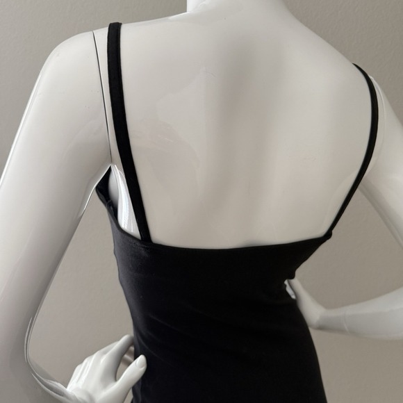 Vintage 90s Contempo Strappy Bodycon Mini Dress S Black Bejeweled Party Clubwear - Picture 14 of 16